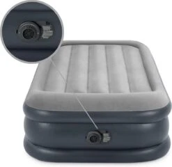 Intex Luchtbed - 1-Persoons - 99 X 191 X 42 Cm - Grijs - Met Pomp, Hoeslaken Antraciet En Reparatieset -Buiten Kamperen Apparatuur 1200x1166 6