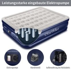 OlarHike Queen Size Luchtmatras Met Geïntegreerde Elektrische Pomp, Zelfopblazend Luchtbed, Voor 2 Personen, Premium Gastenbed, Opblaasbaar Matras Voor Camping Of Thuisgebruik, 203 X 152 X 46 Cm -Buiten Kamperen Apparatuur 1200x1166 7