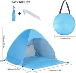IGOODS Pop-up Tent - 2/3-Persoons - Blauw 14 IGOODS Pop-up Tent - 2/3-Persoons - Blauw -Buiten Kamperen Apparatuur 1200x1168 2