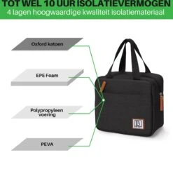 Brisby 4 Laags Geïsoleerde Koeltas - Lunchtas 4 Liter - Zwart -Buiten Kamperen Apparatuur 1200x1170 13