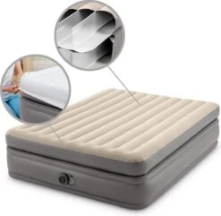 Intex Prime Comfort - Luchtbed - 2-Persoons - 152x203x51 Cm (BxLxH) - Grijs - Met Ingebouwde Motorpomp -Buiten Kamperen Apparatuur 1200x1170