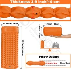 LVNRIDS Isomat, Zelfopblazend, Ultralicht, Luchtmatras, Camping, Zelfopblaasbaar, Opblaasbaar Matras, 3,9 Inch Dik, Met Voetperspomp En Kussen, Voor Camping, Reizen, Outdoor, Wandelen, Strand, Oranje 17 LVNRIDS Isomat, Zelfopblazend, Ultralicht, Luchtmatras, Camping, Zelfopblaasbaar, Opblaasbaar Matras, 3,9 Inch Dik, Met Voetperspomp En Kussen, Voor Camping, Reizen, Outdoor, Wandelen, Strand, Oranje -Buiten Kamperen Apparatuur 1200x1171 8