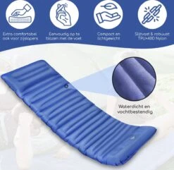 Hikr® Slaapmat 10cm+ Dikte - Comfortabel Luchtmatras - Zelfopblazend Met De Voet - TPU+40D Nylon - Slaapmatje Eenpersoons En Uit Te Breiden Tot Tweepersoons - Slaapmat Met Ingebouwde Pomp -Buiten Kamperen Apparatuur 1200x1172