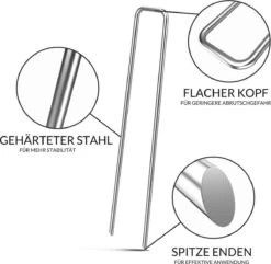 Gardebruk Haringen Set Van 100 Gegalvaniseerd Staal LxØ 150x2,7mm -Buiten Kamperen Apparatuur 1200x1173 1