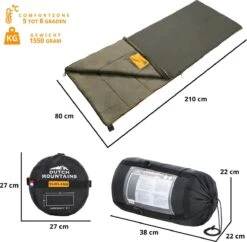 Dutch Mountains Slaapzak Vlieland XL - Grote Katoenen 210 X 80cm Lichtgewicht - Incl. Tasje En Tochtstrip -Comfortzone: 5-8 Graden- -Buiten Kamperen Apparatuur 1200x1178 28