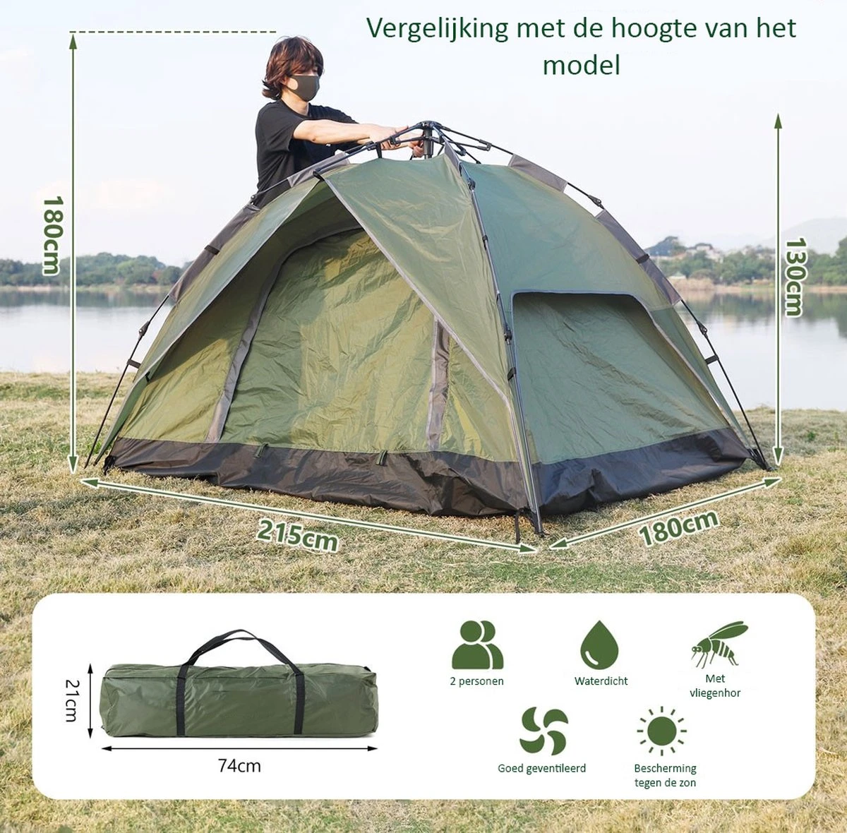Sens Design Pop Up Tent - Tent - 2-3 Personen 9 Sens Design Pop Up Tent - Tent - 2-3 Personen - Afbeelding 7