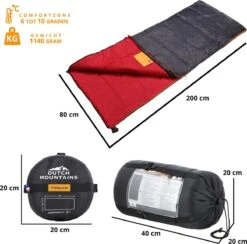 Dutch Mountains Slaapzak Tholen - 200 X 80cm - Aanritsbaar - Slechts 1140 Gram – Polyester - Tochtstrip En Compressiehoes -Buiten Kamperen Apparatuur 1200x1184 11