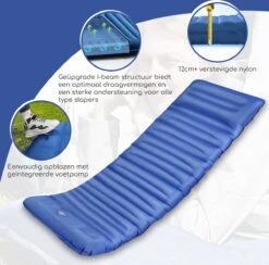 Hikr® Slaapmat 10cm+ Dikte - Comfortabel Luchtmatras - Zelfopblazend Met De Voet - TPU+40D Nylon - Slaapmatje Eenpersoons En Uit Te Breiden Tot Tweepersoons - Slaapmat Met Ingebouwde Pomp -Buiten Kamperen Apparatuur 1200x1186 2