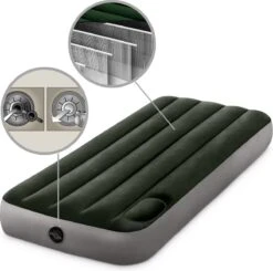 Intex Luchtbed - 1-Persoons - 76 X 191 X 25 Cm - Groen - Met Ingebouwde Voetpomp + Hoeslaken Wit + Reparatieset -Buiten Kamperen Apparatuur 1200x1189 2