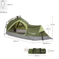 Where Tomorrow Solo Tent 225X100X57 Cm - Groen - 1 Persoons 13 Where Tomorrow Solo Tent 225X100X57 Cm - Groen - 1 Persoons -Buiten Kamperen Apparatuur 1200x1190 1