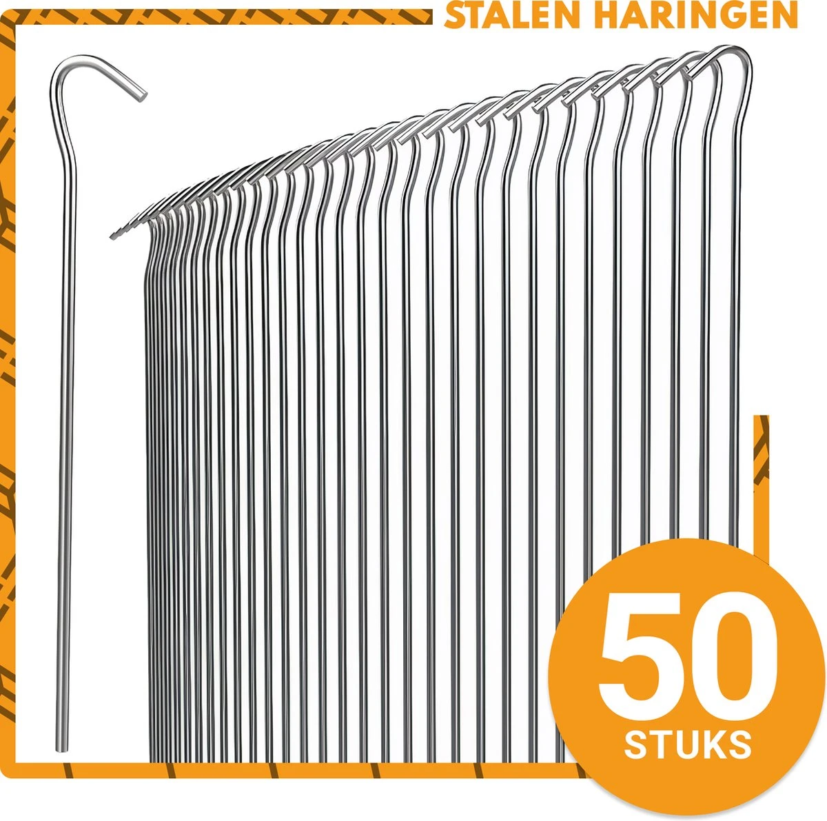 Stalen Haringen Set Van 50st. - Premium Staal - Grondanker - Tent Haring - Grondhaken - Tent Spijker - 20cm Lang - 3cm Haak - 3,5mm Premium Dikte Tentharing - Groots® 3 Stalen Haringen Set Van 50st. - Premium Staal - Grondanker - Tent Haring - Grondhaken - Tent Spijker - 20cm Lang - 3cm Haak - 3,5mm Premium Dikte Tentharing - Groots®