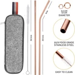 House Of Husk Reisbestek - Reis Bestekset - Chopsticks - Metalen Rietjes Met Borstel - Lepel - Vaatwasserbestendig - RVS - 7 Delig - Rose Goud -Buiten Kamperen Apparatuur 1200x1193 10