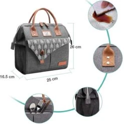 HN® Lunchtas Grijs Pijlen, Geïsoleerde Koeltas, Lekvrij, Extra Grote Opening Voor De Lunch Box, 25×16,5×26cm Design Heren En Dames 10 HN® Lunchtas Grijs Pijlen, Geïsoleerde Koeltas, Lekvrij, Extra Grote Opening Voor De Lunch Box, 25×16,5×26cm Design Heren En Dames -Buiten Kamperen Apparatuur 1200x1193 3
