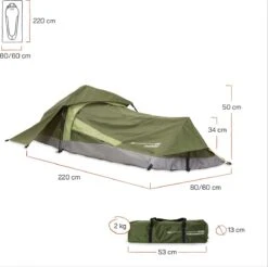 Where Tomorrow Solo Tent 220X80X50 Cm - Groen - 1 Persoons 11 Where Tomorrow Solo Tent 220X80X50 Cm - Groen - 1 Persoons -Buiten Kamperen Apparatuur 1200x1195