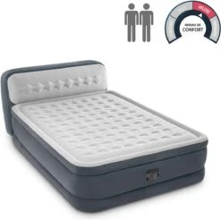 Intex 64448 - Queen Deluxe Ultra-Plush Zelfopblazend 2-persoons Luchtbed Met Hoofdboord (203x152x46cm) -Buiten Kamperen Apparatuur 1200x1196 3
