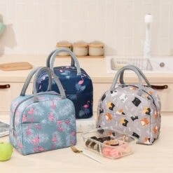 Koeltas - Lunchtas - Volwassenen En Kinderen - Compact & Handig: Zomer - Picknick -School - Lunch - Werk - Blauw Flamingo -Buiten Kamperen Apparatuur 1200x1198 25