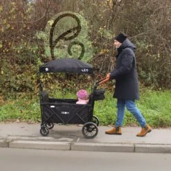 FableKids LEO X4Plus Opvouwbare Wagen Met Dak Fossil Grey -Buiten Kamperen Apparatuur 1200x1200 1037