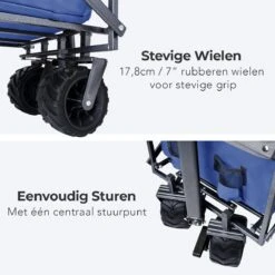 LifeGoods Bolderkar - Opvouwbaar - Tot 80KG - 94L - Wasbaar Polyester - 98x45cm - Blauw/Grijs -Buiten Kamperen Apparatuur 1200x1200 1058