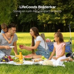 LifeGoods Bolderkar - Opvouwbaar - Tot 80KG - 94L - Wasbaar Polyester - 98x45cm - Blauw/Grijs -Buiten Kamperen Apparatuur 1200x1200 1059