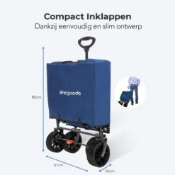 LifeGoods Bolderkar - Opvouwbaar - Tot 120KG - 103L - Extra Draagtas En Duwstang - Wasbaar Polyester - 98x45cm - Blauw/Grijs 19 LifeGoods Bolderkar - Opvouwbaar - Tot 120KG - 103L - Extra Draagtas En Duwstang - Wasbaar Polyester - 98x45cm - Blauw/Grijs -Buiten Kamperen Apparatuur 1200x1200 1098