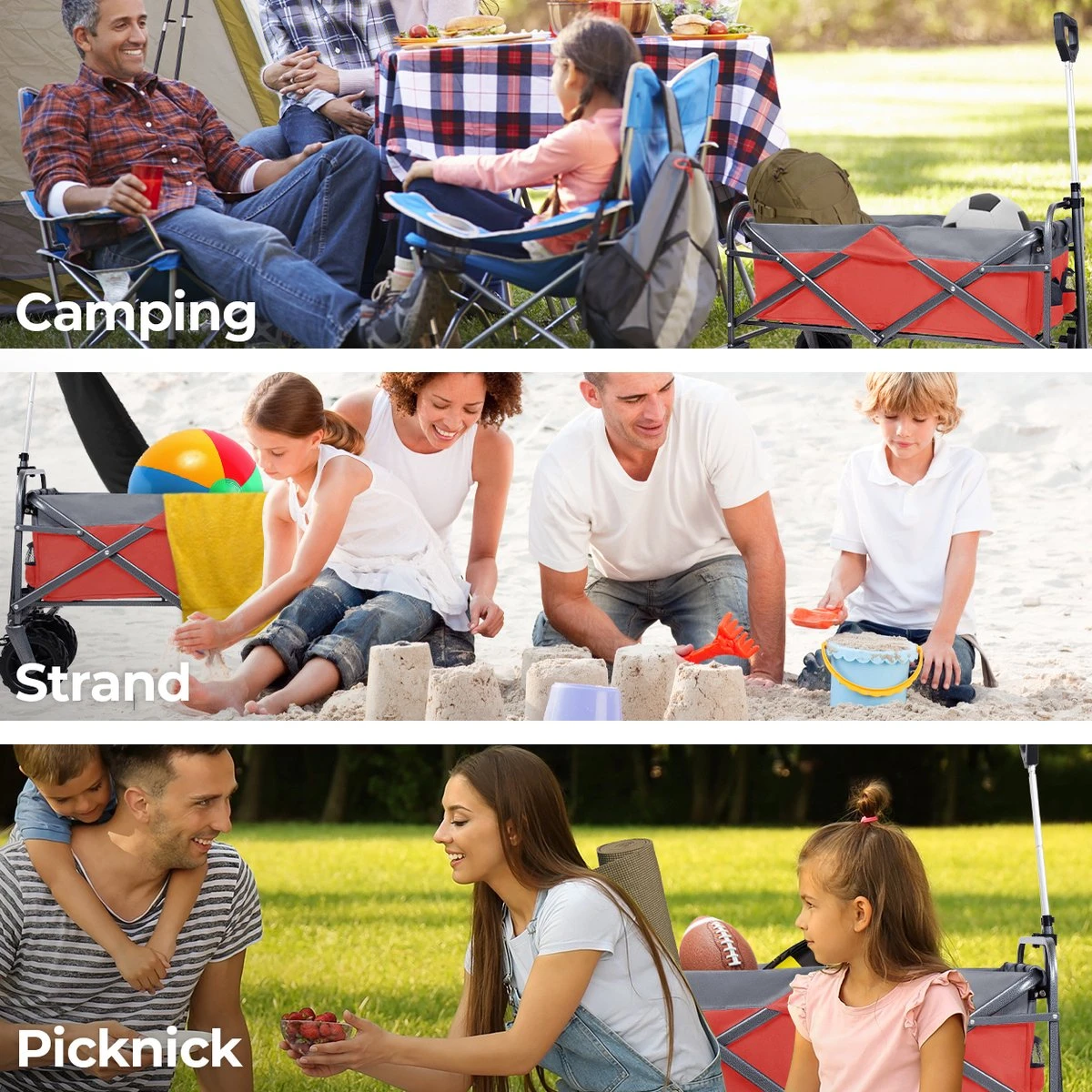 LifeGoods Bolderkar - Opvouwbaar - Tot 80KG - 94L - Wasbaar Polyester - 98x45cm - Rood/Grijs 7 LifeGoods Bolderkar - Opvouwbaar - Tot 80KG - 94L - Wasbaar Polyester - 98x45cm - Rood/Grijs - Afbeelding 5