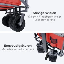 LifeGoods Bolderkar - Opvouwbaar - Tot 80KG - 94L - Wasbaar Polyester - 98x45cm - Rood/Grijs 21 LifeGoods Bolderkar - Opvouwbaar - Tot 80KG - 94L - Wasbaar Polyester - 98x45cm - Rood/Grijs -Buiten Kamperen Apparatuur 1200x1200 1119