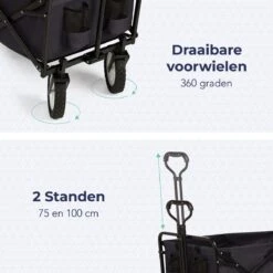 LifeGoods Bolderkar - Opvouwbaar - Draaibare Wielen - 2 Standen - 70KG Draagkracht - Zwart 14 LifeGoods Bolderkar - Opvouwbaar - Draaibare Wielen - 2 Standen - 70KG Draagkracht - Zwart -Buiten Kamperen Apparatuur 1200x1200 1124
