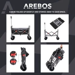 AREBOS Handkar | Transportwagen | Apparatuurwagen | Opvouwbaar | Zwart / Grijs 16 AREBOS Handkar | Transportwagen | Apparatuurwagen | Opvouwbaar | Zwart / Grijs -Buiten Kamperen Apparatuur 1200x1200 1132