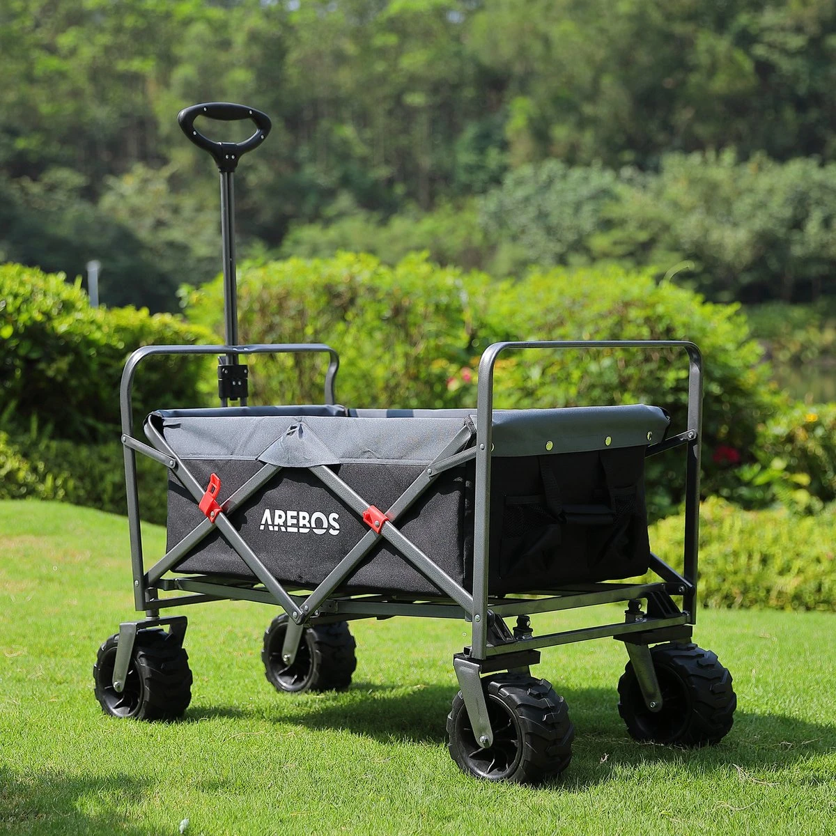 AREBOS Handkar | Transportwagen | Apparatuurwagen | Opvouwbaar | Zwart / Grijs 6 AREBOS Handkar | Transportwagen | Apparatuurwagen | Opvouwbaar | Zwart / Grijs - Afbeelding 4