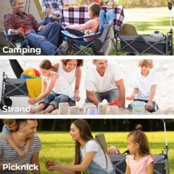 LifeGoods Bolderkar - Opvouwbaar - Tot 80KG - 94L - Wasbaar Polyester - 98x45cm - Zwart/Grijs -Buiten Kamperen Apparatuur 1200x1200 1141