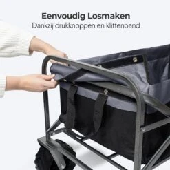 LifeGoods Bolderkar - Opvouwbaar - Tot 80KG - 94L - Wasbaar Polyester - 98x45cm - Zwart/Grijs -Buiten Kamperen Apparatuur 1200x1200 1144