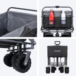 LifeGoods Bolderkar - Opvouwbaar - Tot 80KG - 94L - Wasbaar Polyester - 98x45cm - Zwart/Grijs -Buiten Kamperen Apparatuur 1200x1200 1147