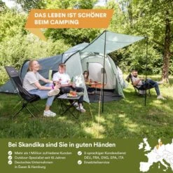 Skandika Bern 4 Koepeltent - Koepeltent - Tenten - 4 Persoons Kampeertent Met Panoramisch Dakraam, 2 Slaapcabines, Grondzeil, 210 Cm Stahoogte, Waterdicht, 4000 Mm Waterkolom - Grote Outdoor Familie Tent, Kampeertent - Grijs -Buiten Kamperen Apparatuur 1200x1200 118