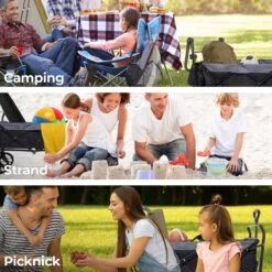 LifeGoods Bolderkar - Opvouwbaar - Tot 120KG - 103L - Extra Draagtas En Duwstang - Wasbaar Polyester - 98x45cm - Zwart/Grijs -Buiten Kamperen Apparatuur 1200x1200 1184