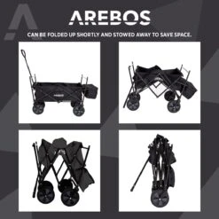 AREBOS Handwagen Vouwbare Dak Handwagen Vouwbare Trolley Uitrustingswagen Zwart 16 AREBOS Handwagen Vouwbare Dak Handwagen Vouwbare Trolley Uitrustingswagen Zwart -Buiten Kamperen Apparatuur 1200x1200 1200