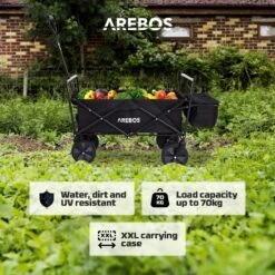 AREBOS Handwagen Vouwbare Dak Handwagen Vouwbare Trolley Uitrustingswagen Zwart 21 AREBOS Handwagen Vouwbare Dak Handwagen Vouwbare Trolley Uitrustingswagen Zwart -Buiten Kamperen Apparatuur 1200x1200 1203