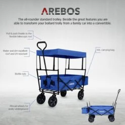 AREBOS Handwagen Vouwbare Dak Handwagen Vouwbare Trolley Uitrustingswagen Blauw 21 AREBOS Handwagen Vouwbare Dak Handwagen Vouwbare Trolley Uitrustingswagen Blauw -Buiten Kamperen Apparatuur 1200x1200 1245