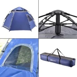 Pro-Tec Tent Nybro Automatisch 240x205x140 Cm Blauw -Buiten Kamperen Apparatuur 1200x1200 128