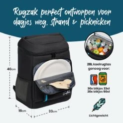 Sunflake Koelrugzak - Lunchtas - Koeltas Backpack Voor Dames & Heren - Zwart -Buiten Kamperen Apparatuur 1200x1200 1281