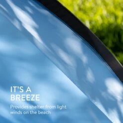 Navaris Windscherm Voor Het Strand - Zon- En Windbescherming Voor Drie Personen - Pop-up Speeltent Met UV- Bescherming - Beach Shelter Met Draagtas -Buiten Kamperen Apparatuur 1200x1200 132