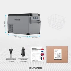 Auronic Elektrische Koelbox - 30.4L - Compressor - 12V En 240V - Grijs -Buiten Kamperen Apparatuur 1200x1200 1333