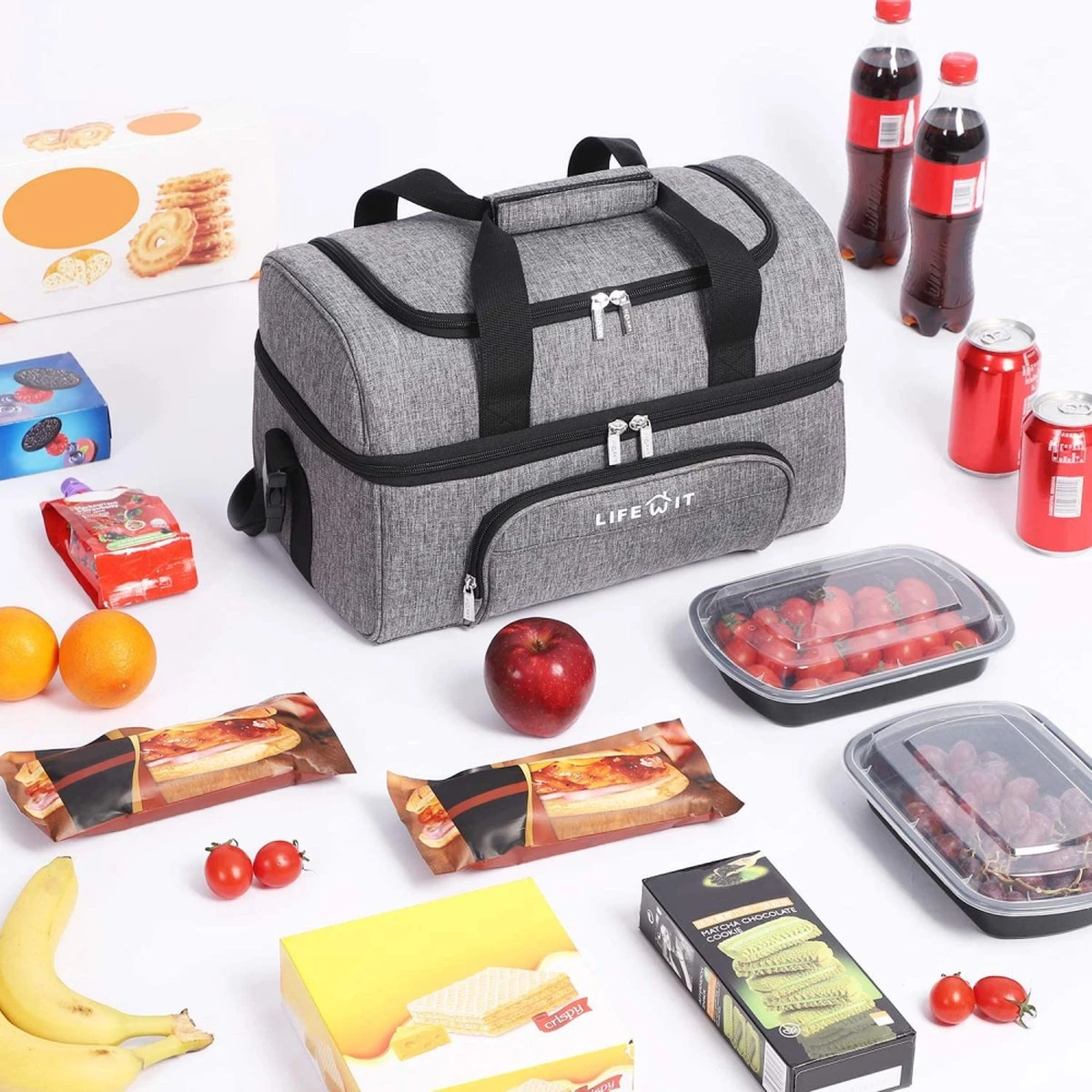 Lifewit 20L Koeltas | 20 Liter | Opvouwbaar | Koelbox-Koeltas | Isolatietas/ Picknicktas Voor Levensmiddelen / Grijs 6 Lifewit 20L Koeltas | 20 Liter | Opvouwbaar | Koelbox-Koeltas | Isolatietas/ Picknicktas Voor Levensmiddelen / Grijs - Afbeelding 4