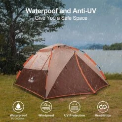 Merkloos Kamping Tent / Absolutely Waterproof, Lightweight Camping Tent With - Tent Ideal For Camping In The Garden, Dome Tent, -Buiten Kamperen Apparatuur 1200x1200 139