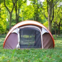 Fly Lab Luxe Pop Up Tent - Kampeer Tent - Grijs/Oranje - 4 Persoons -Buiten Kamperen Apparatuur 1200x1200 145