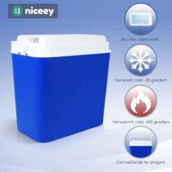 Niceey Thermo Elektrische Koelbox - 24 Liter - Koelbox Elektrisch 12v 230 Volt - Coolbox - Koelt & Verwarmt - Blauw -Buiten Kamperen Apparatuur 1200x1200 1468