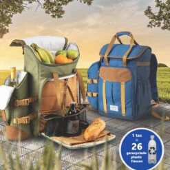 Cabinmax Koeltas - Koelrugzak - Picknick - Picknicktas Met Flessenhouder - Koelrugtas 24L - Olive Green -Buiten Kamperen Apparatuur 1200x1200 1520