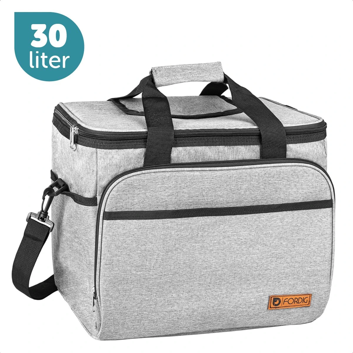 ForDig Koeltas XL Grijs (30 Liter) - Gemaakt Van 600D Polyester Met PEVA-Voering - Ruimte Voor 40 Blikjes Of 20 Halve Liter Flessen - Opvouwbaar Koel Tas Met Easy-Acces Flap - Ruimte Voor Bestek - Picknick Cool Bag - Coolerbag - Grote Cooler 3 ForDig Koeltas XL Grijs (30 Liter) - Gemaakt Van 600D Polyester Met PEVA-Voering - Ruimte Voor 40 Blikjes Of 20 Halve Liter Flessen - Opvouwbaar Koel Tas Met Easy-Acces Flap - Ruimte Voor Bestek - Picknick Cool Bag - Coolerbag - Grote Cooler