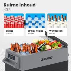 Auronic Elektrische Koelbox - 49.5L - Compressor - 12V En 240V - Grijs -Buiten Kamperen Apparatuur 1200x1200 1568