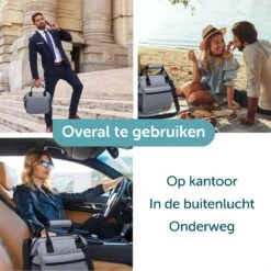 ForDig Lunchtas Grijs - Koeltas Gemaakt Van 600D Polyester Met PEVA-Voering - Ruimte Voor Lunchtrommel / Snacks / Blikjes - Koel Tas Met Mesh Opbergruimtes En Ruimte Voor Bestek - Lunch Tas Cool Bag - Coolerbag - Kleine Cooler -Buiten Kamperen Apparatuur 1200x1200 1577