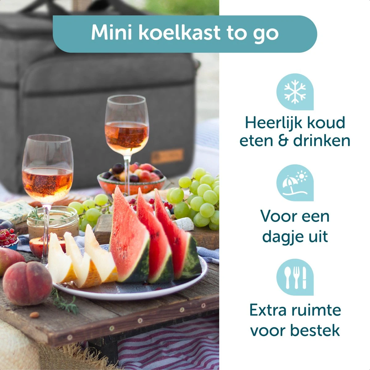 ForDig Koeltas XL Zwart (30 Liter) - Gemaakt Van 600D Polyester Met PEVA-Voering - Ruimte Voor 40 Blikjes Of 20 Halve Liter Flessen - Opvouwbaar Koel Tas Met Easy-Acces Flap - Ruimte Voor Bestek - Picknick Cool Bag - Coolerbag - Grote Cooler 4 ForDig Koeltas XL Zwart (30 Liter) - Gemaakt Van 600D Polyester Met PEVA-Voering - Ruimte Voor 40 Blikjes Of 20 Halve Liter Flessen - Opvouwbaar Koel Tas Met Easy-Acces Flap - Ruimte Voor Bestek - Picknick Cool Bag - Coolerbag - Grote Cooler - Afbeelding 2